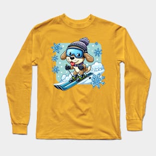 Skiing [puppy dog Long Sleeve T-Shirt